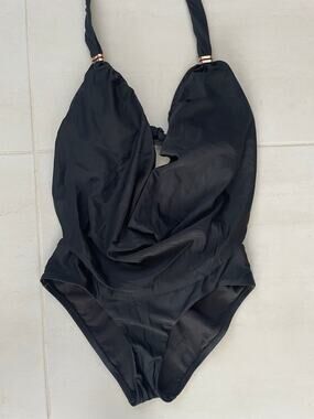 Bar III Monokini Swimsuit Plunge Draped One Piece